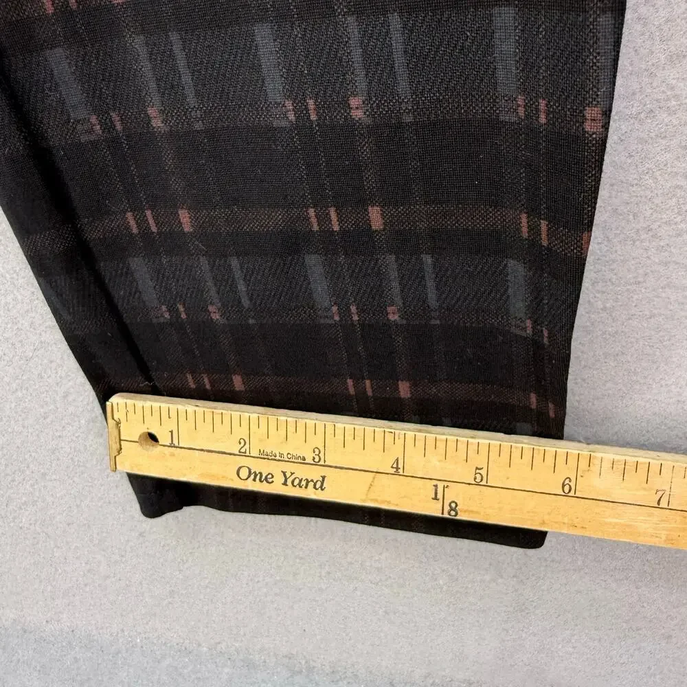 Garnet Hill Dress Leggings Women's Size L Plaid Black Gray Business Casual - Picture 12 of 12